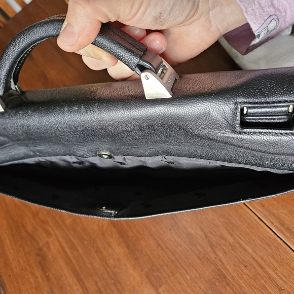 BRAUNE BUFFEL mens leather briefcase black chrome Germany buisness casual bag - Picture 11 of 13